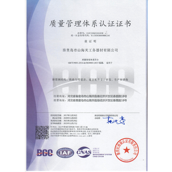 Certificate of Three system